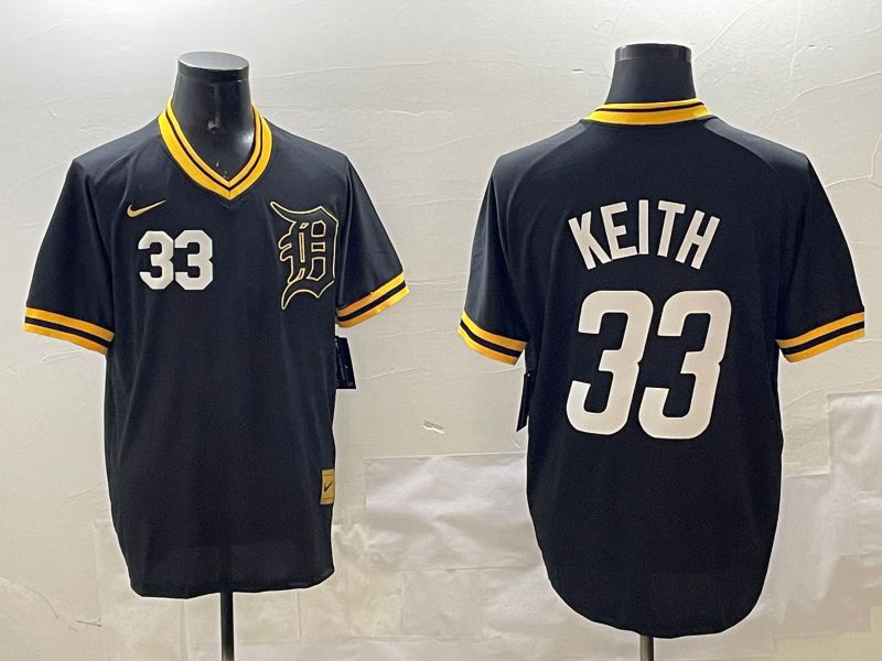Men Detroit Tigers #33 Keith Black Gold Game 2025 Nike MLB Jersey style 4->detroit tigers->MLB Jersey